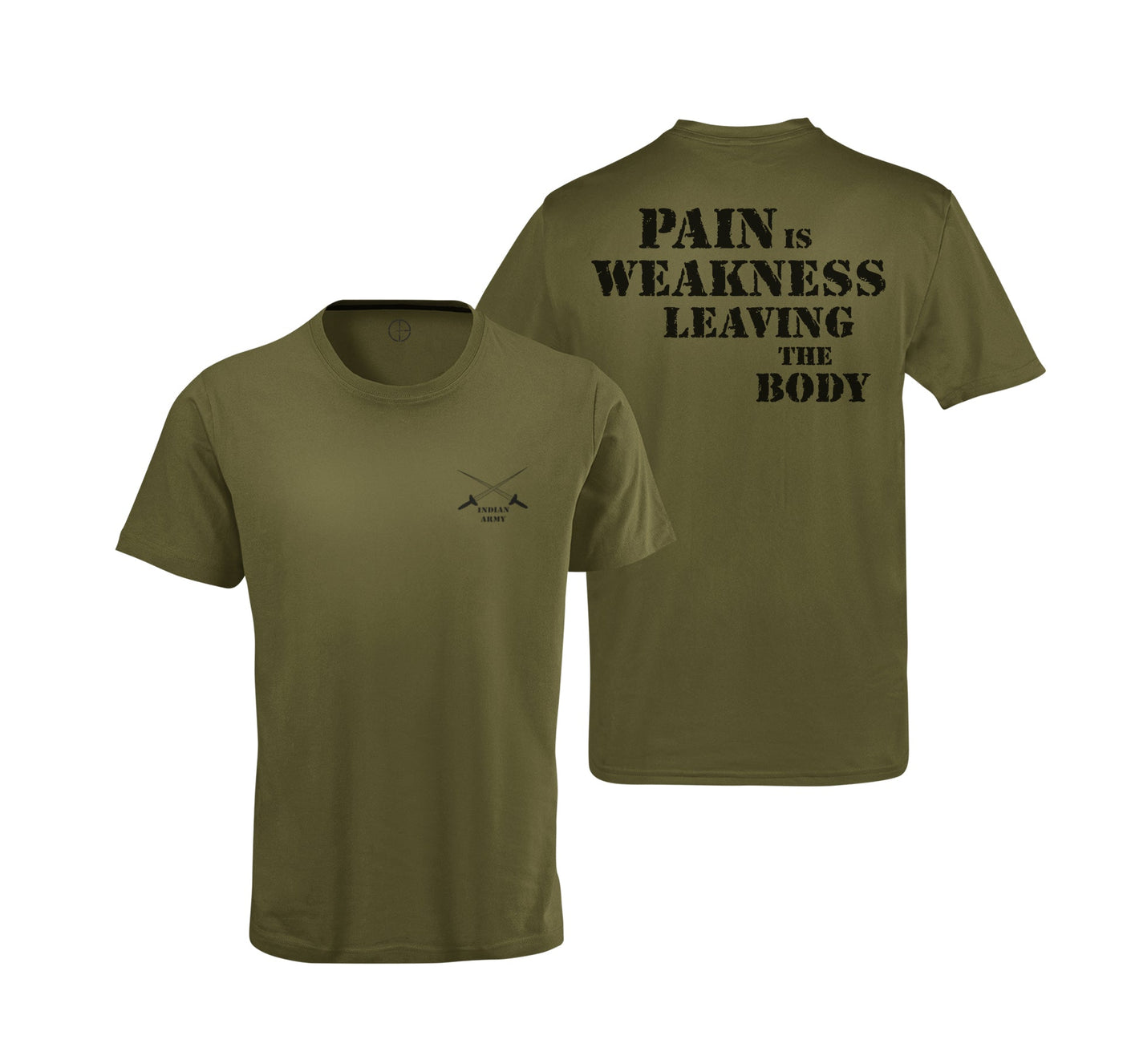 T-shirt-Pain Is Weakness Leaving the Body-Half Sleeve-Back Print