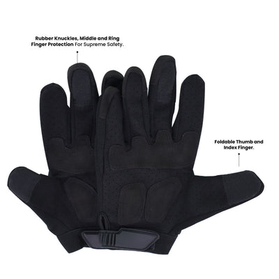 Tactical Full Finger Gloves - Black